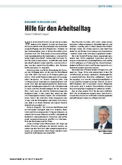 Vorschauseite 1: Management in Praxis und Klinik: Hilfe für den Arbeitsalltag