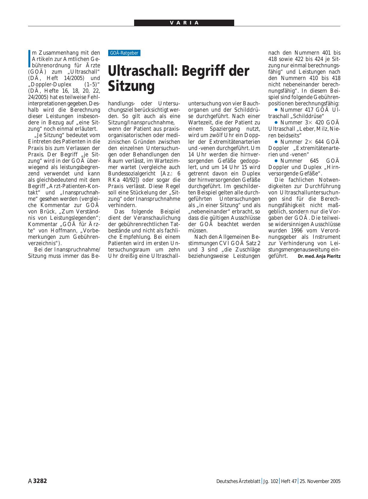Vorschauseite 1: Ultraschall: Begriff der Sitzung