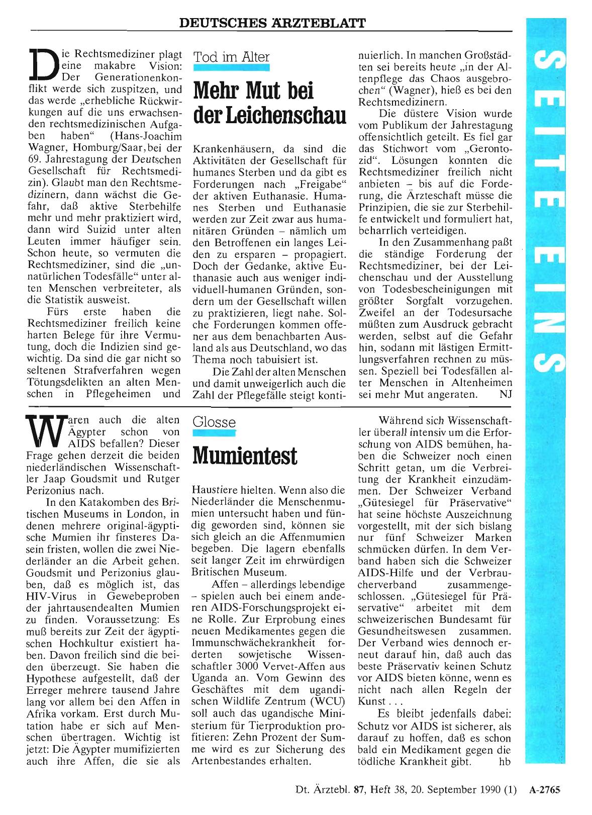 Vorschauseite 1: Glosse: Mumientest