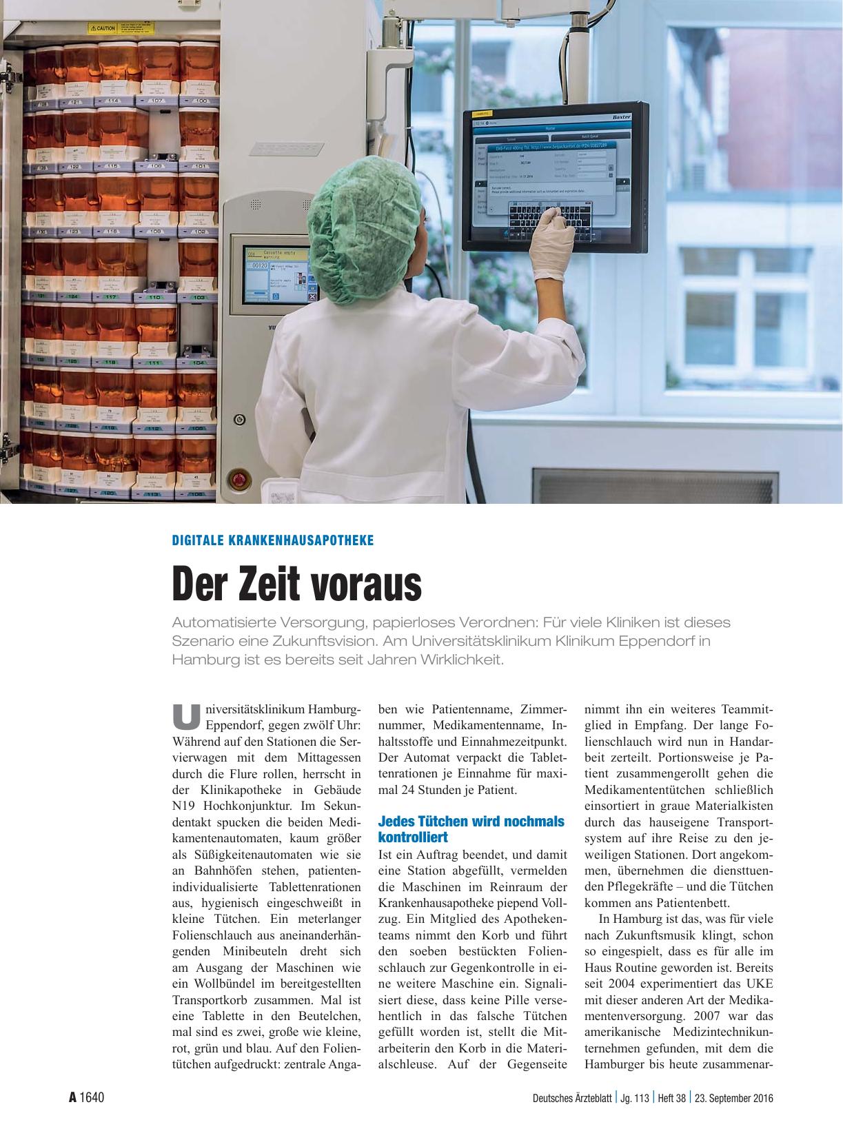Vorschauseite 1: Digitale Krankenhausapotheke: Der Zeit voraus