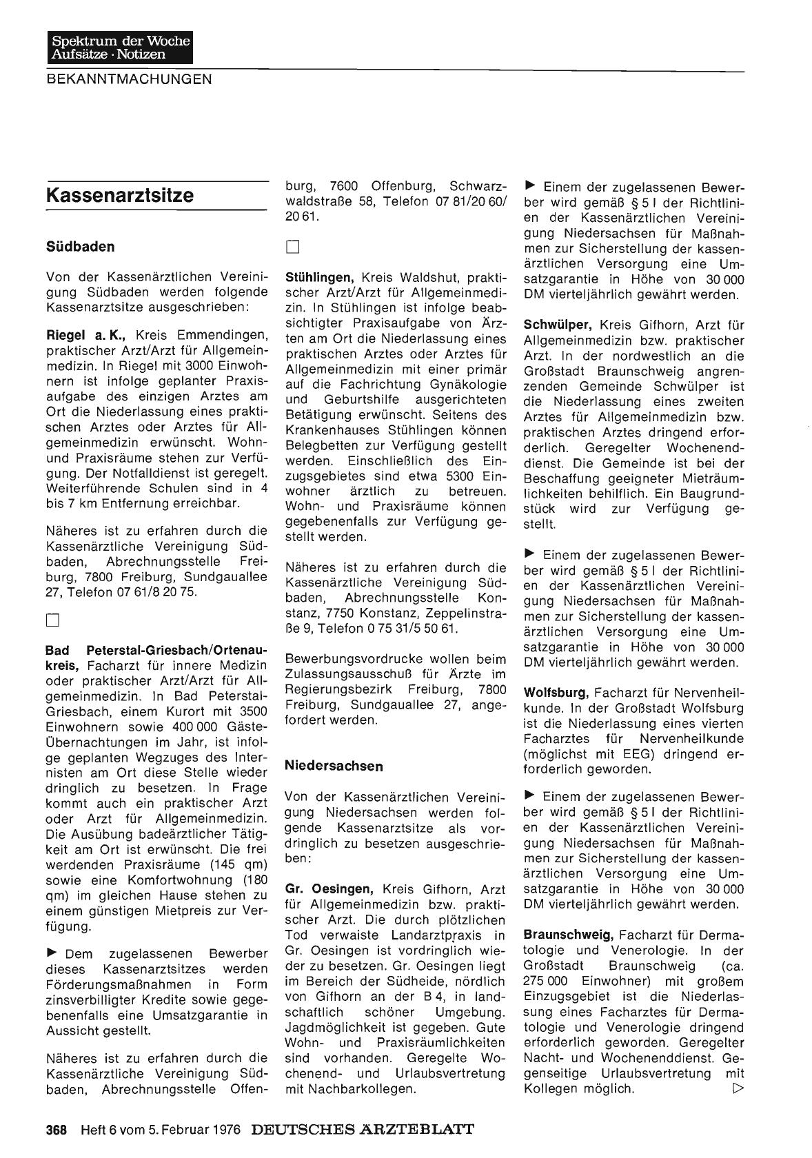 Vorschauseite 1: Kassenarztsitze
