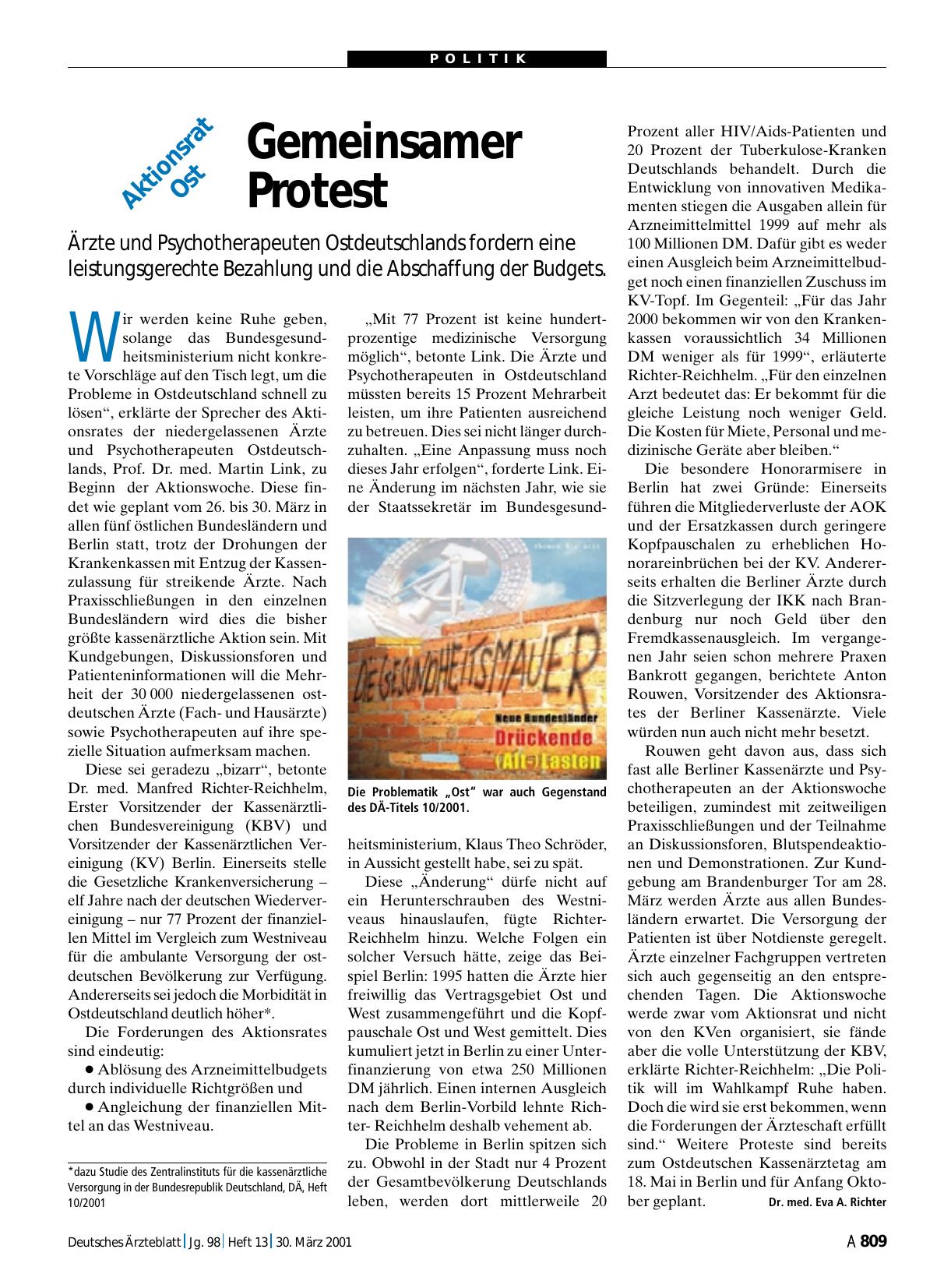 Vorschauseite 1: Aktionsrat Ost: Gemeinsamer Protest