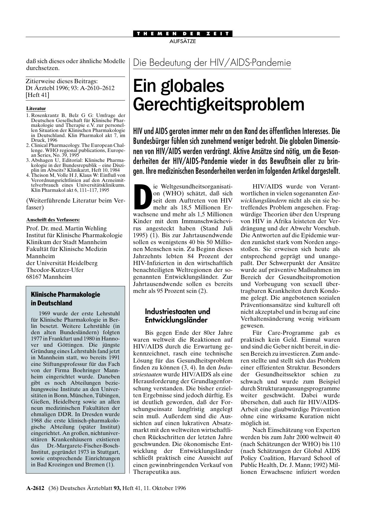 Vorschauseite 1: Klinische Pharmakologie in Deutschland