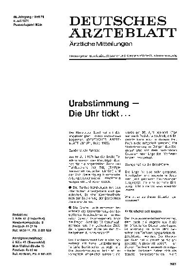 Vorschauseite 1: Urabstimmung — Die Uhr tickt. ..