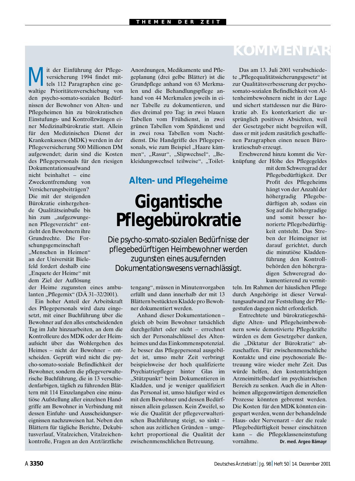 Vorschauseite 1: Altenund Pflegeheime: Gigantische Pflegebürokratie