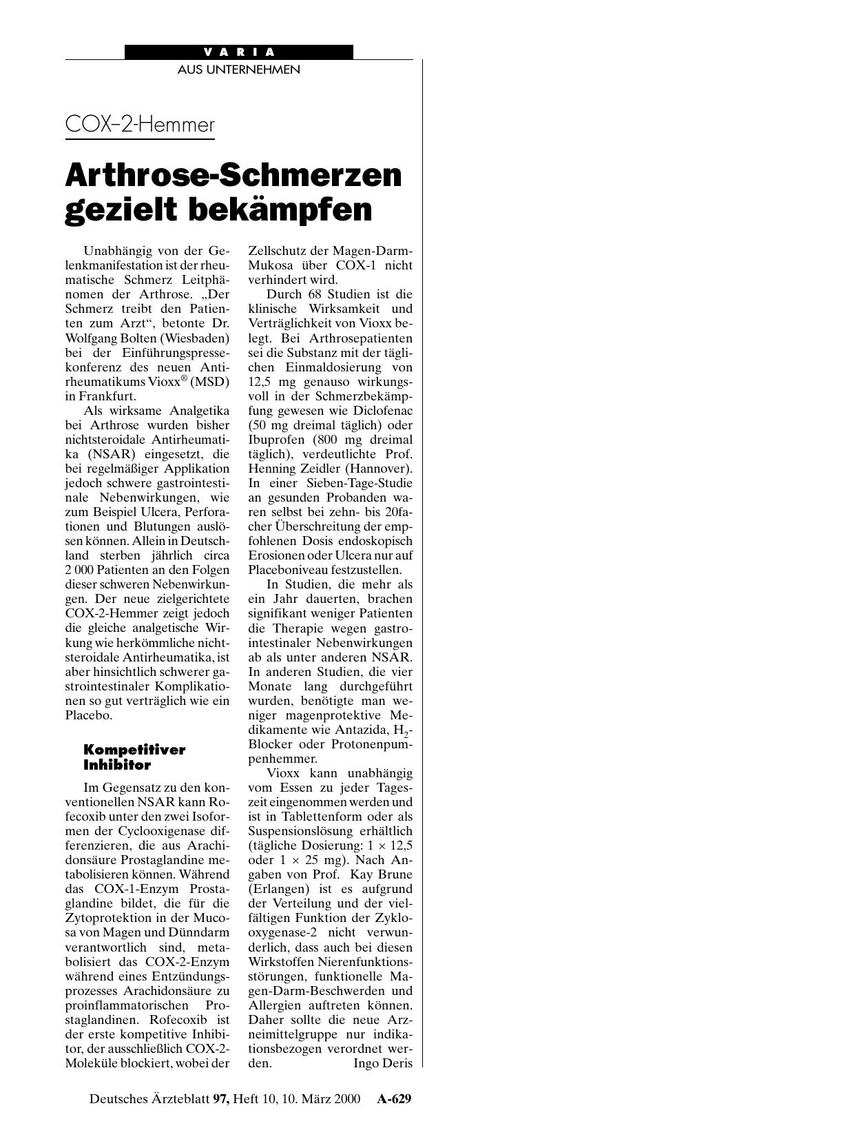 Vorschauseite 1: COX2-Hemmer: Arthrose-Schmerzen gezielt bekämpfen