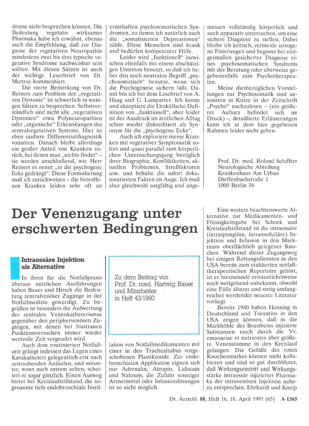 Vorschauseite 1: Der Venenzugang unter erschwerten Bedingungen: Intraossäre Injektion als Alternative