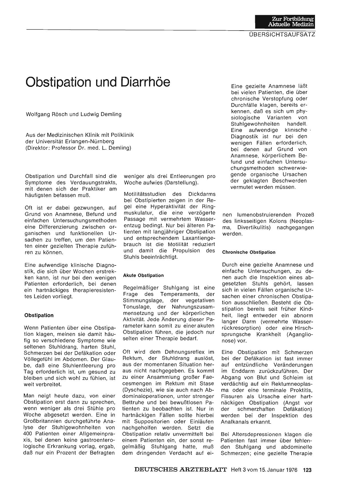 Vorschauseite 1: Obstipation und Diarrhöe