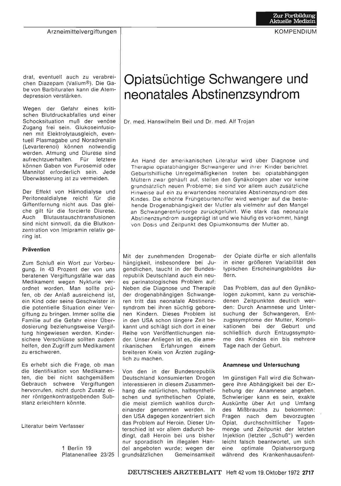 Vorschauseite 1: Opiatsüchtige Schwangere und neonatales Abstinenzsyndrom