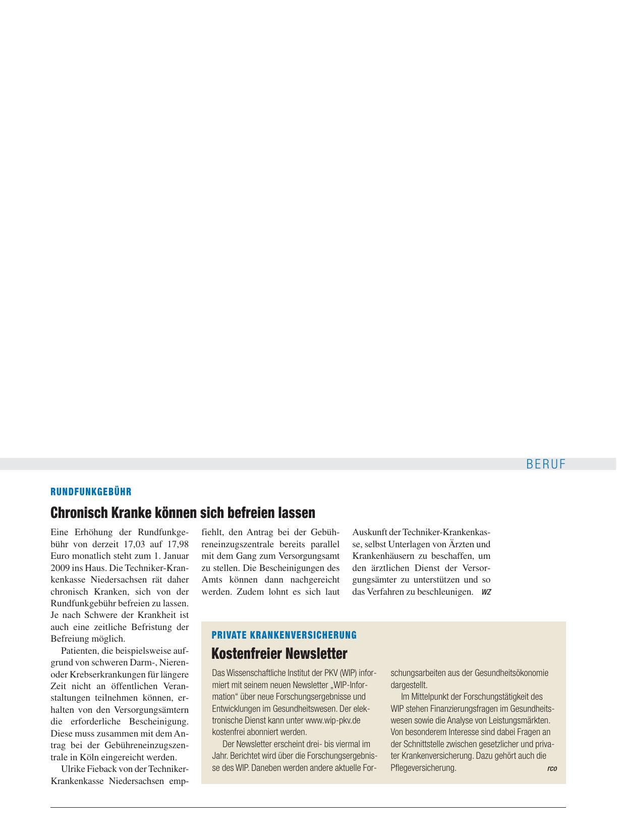 Vorschauseite 1: Private Krankenversicherung: Kostenfreier Newsletter