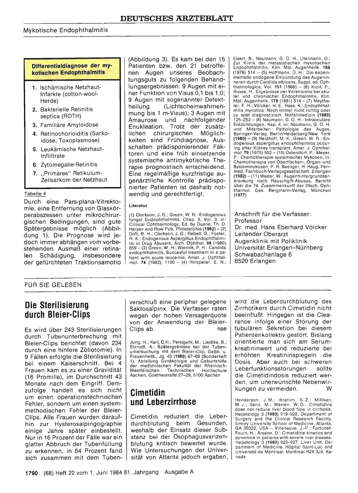 Vorschauseite 1: Cimetidin und Leberzirrhose