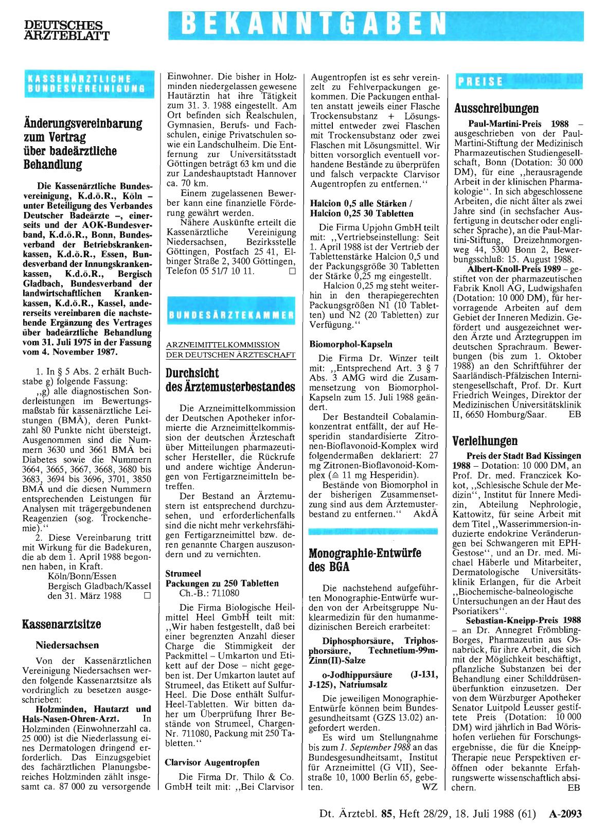Vorschauseite 1: Monographie-Entwürfe des BGA