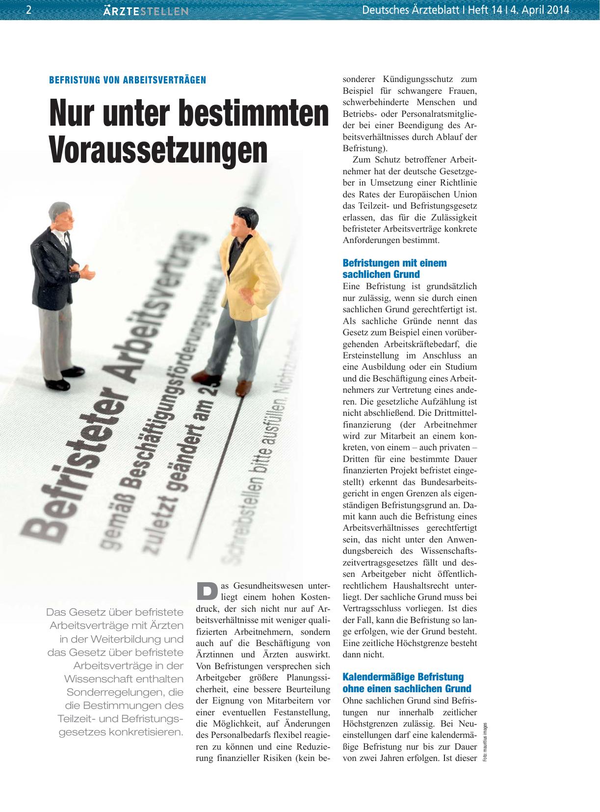 Vorschauseite 1: Befristung von Arbeitsverträgen: Nur unter bestimmten Voraussetzungen
