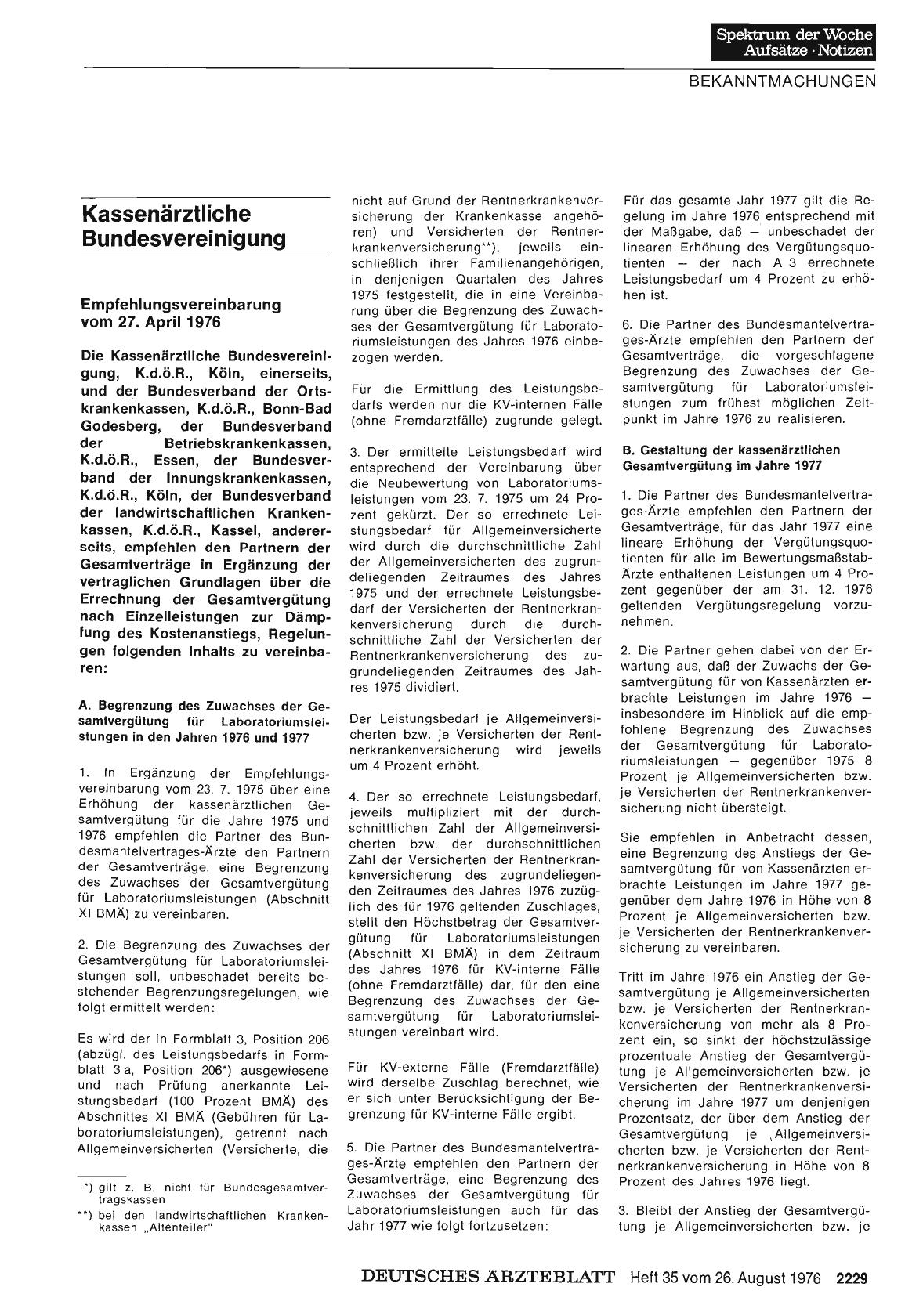 Vorschauseite 1: Kassenärztliche Bundesvereinigung