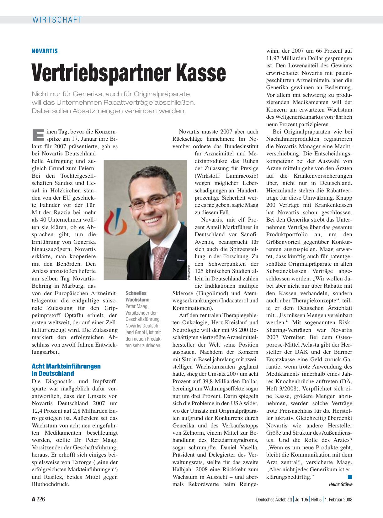 Vorschauseite 1: Novartis: Vertriebspartner Kasse