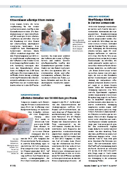 Vorschauseite 1: Impfberatung: Kitas müssen säumige Eltern melden