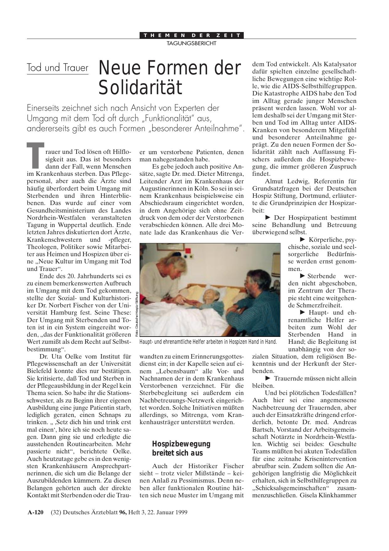 Vorschauseite 1: Tod und Trauer: Neue Formen der Solidarität
