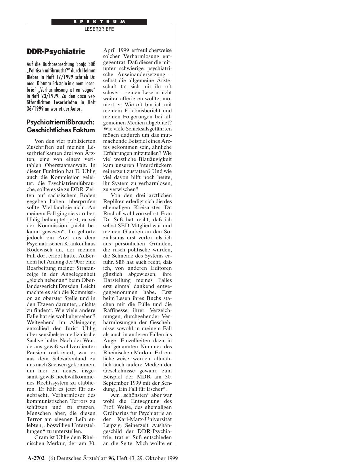 Vorschauseite 1: DDR-Psychiatrie – Psychiatriemißbrauch: Geschichtliches Faktum