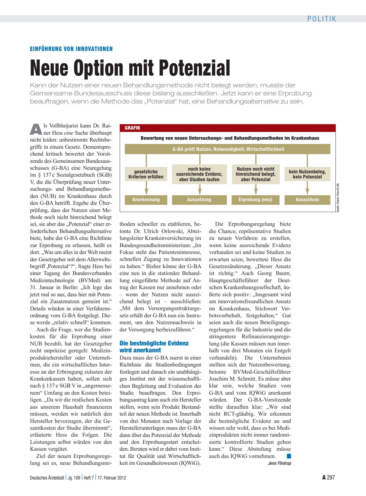 Vorschauseite 1: Einführung von Innovationen: Neue Option mit Potenzial