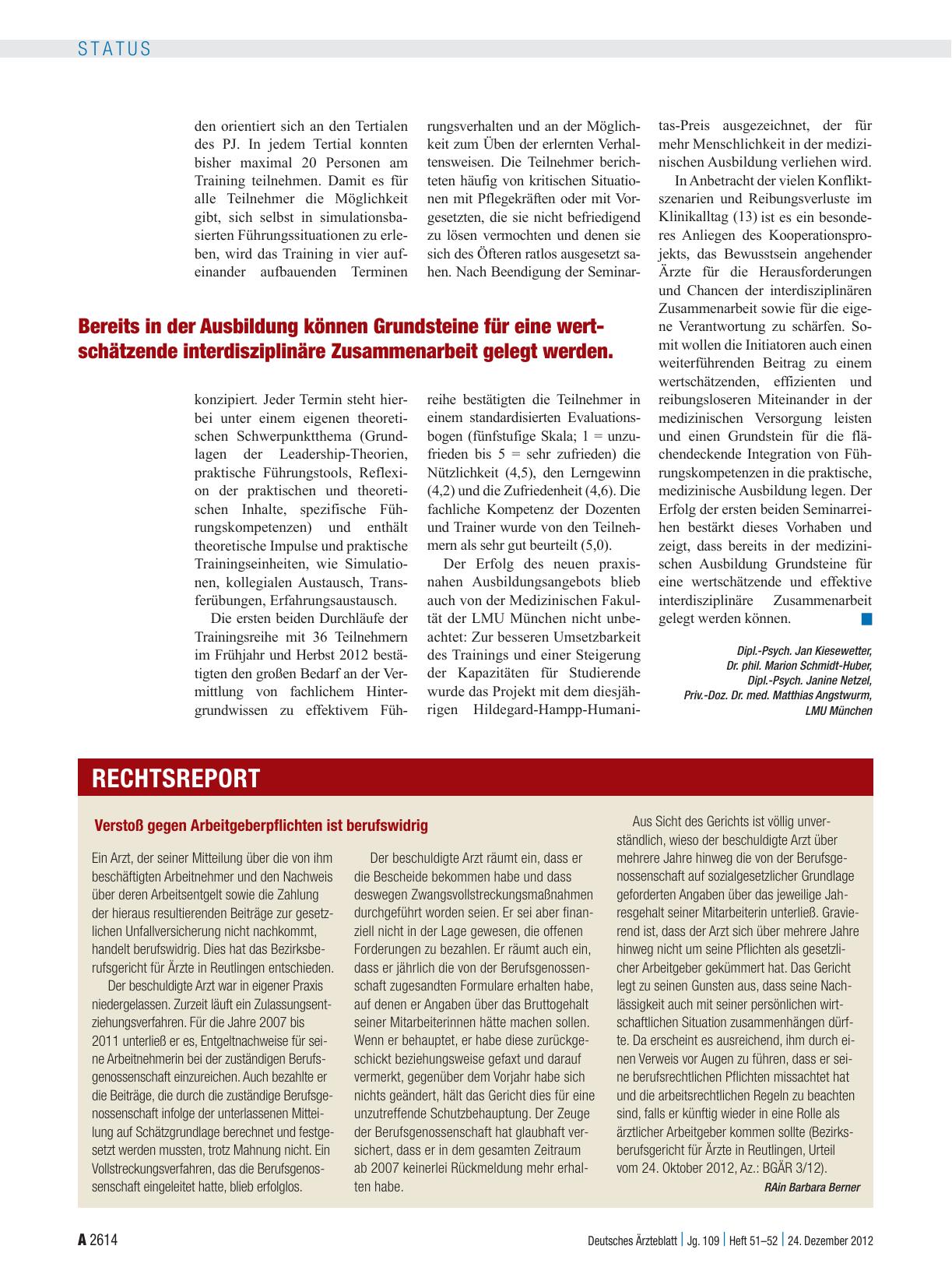 Vorschauseite 1: Verstoß gegen Arbeitgeberpflichten ist berufswidrig