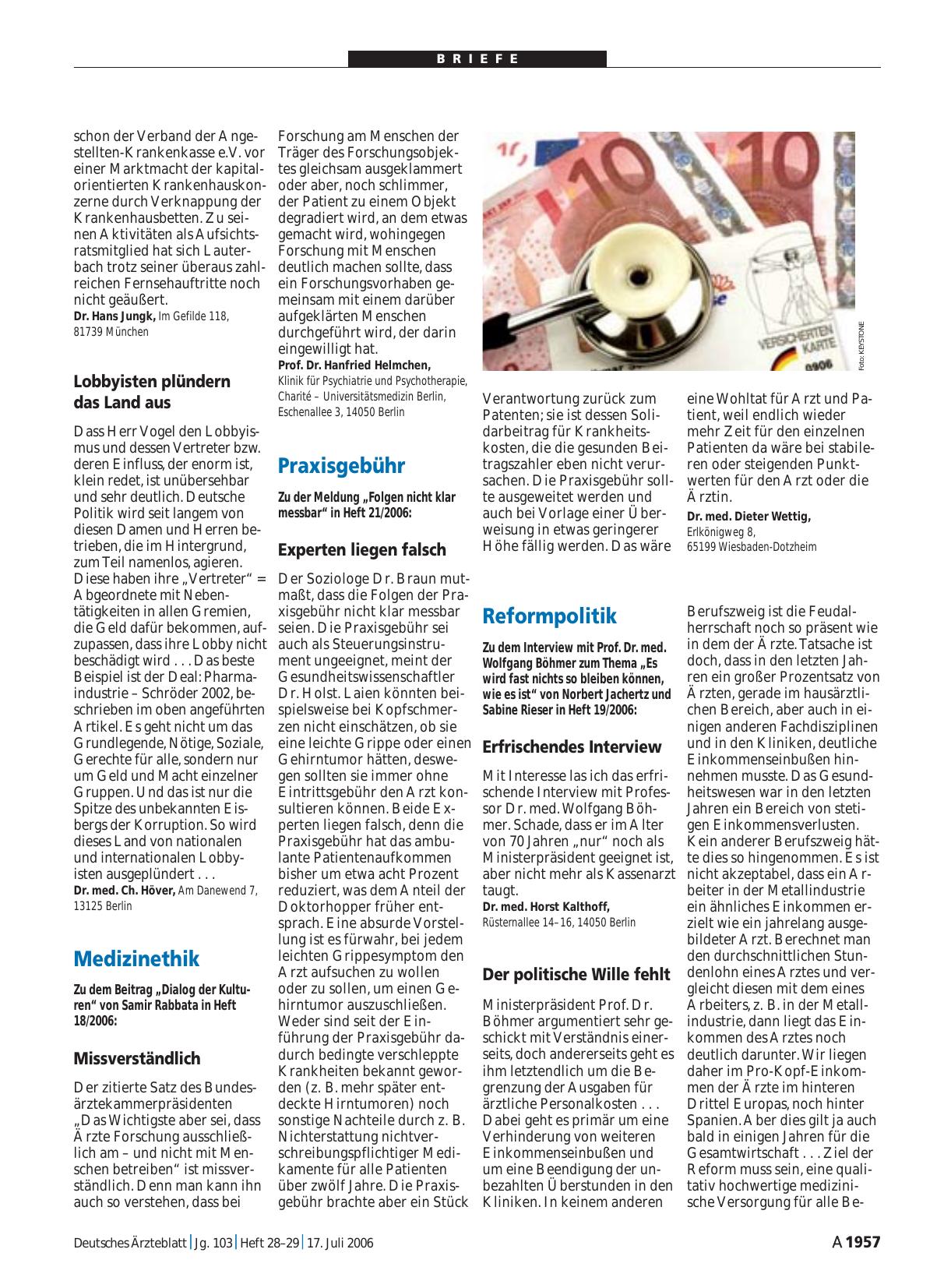 Vorschauseite 1: Reformpolitik: Der politische Wille fehlt