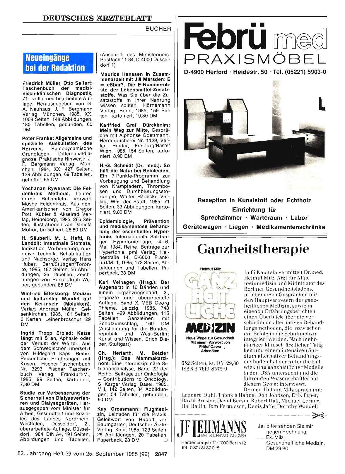 Vorschauseite 1: Neueingänge bei der Redaktion
