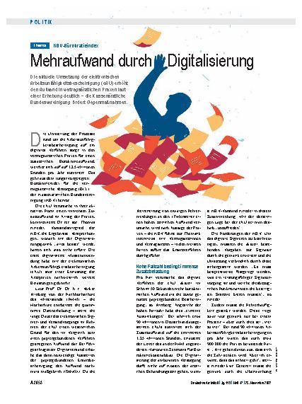 Vorschauseite 1: KBV-Bürokratieindex: Mehraufwand durch Digitalisierung