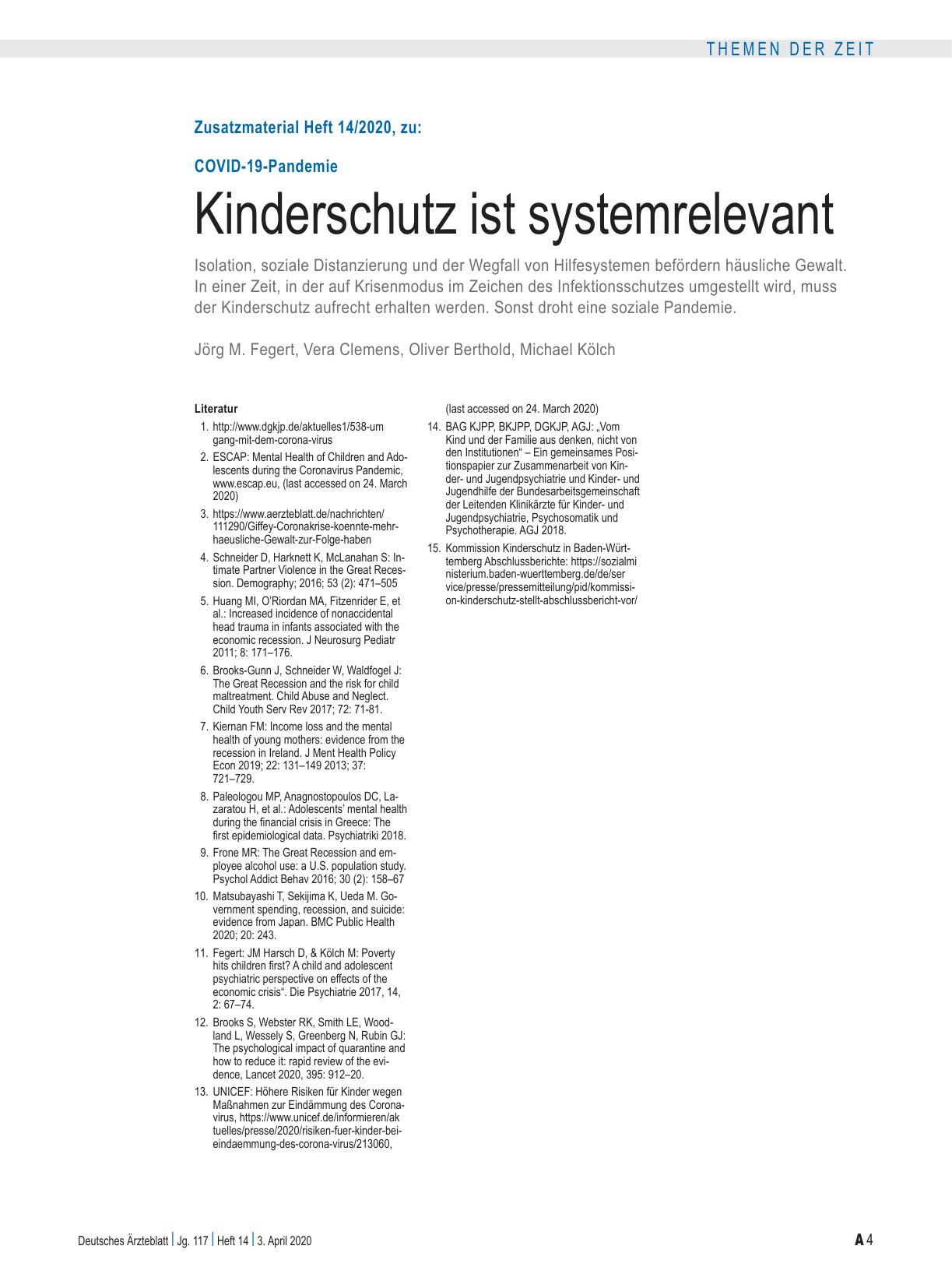 Vorschauseite 4: COVID-19-Pandemie: Kinderschutz ist systemrelevant
