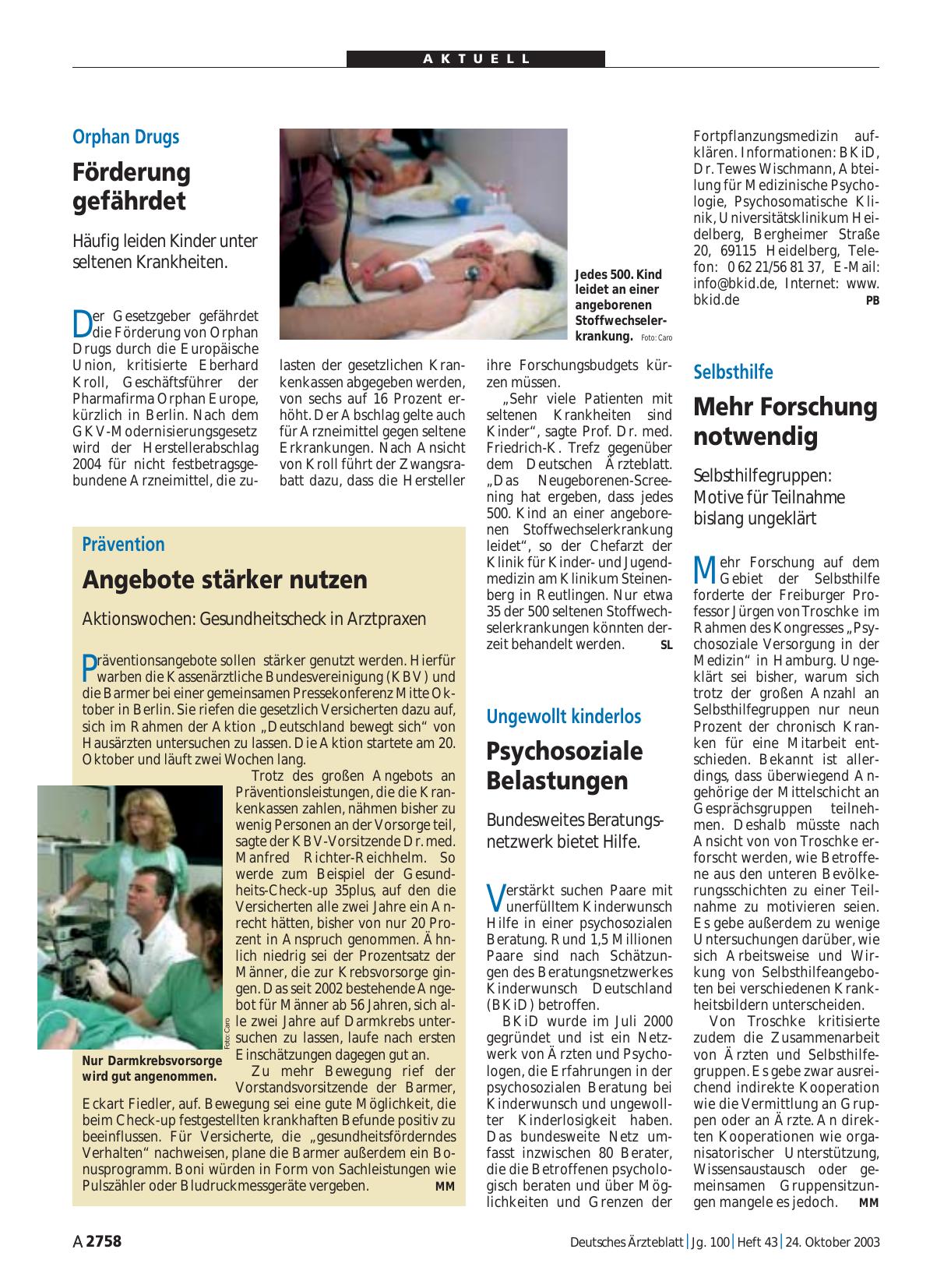 Vorschauseite 1: Orphan Drugs: Förderung gefährdet