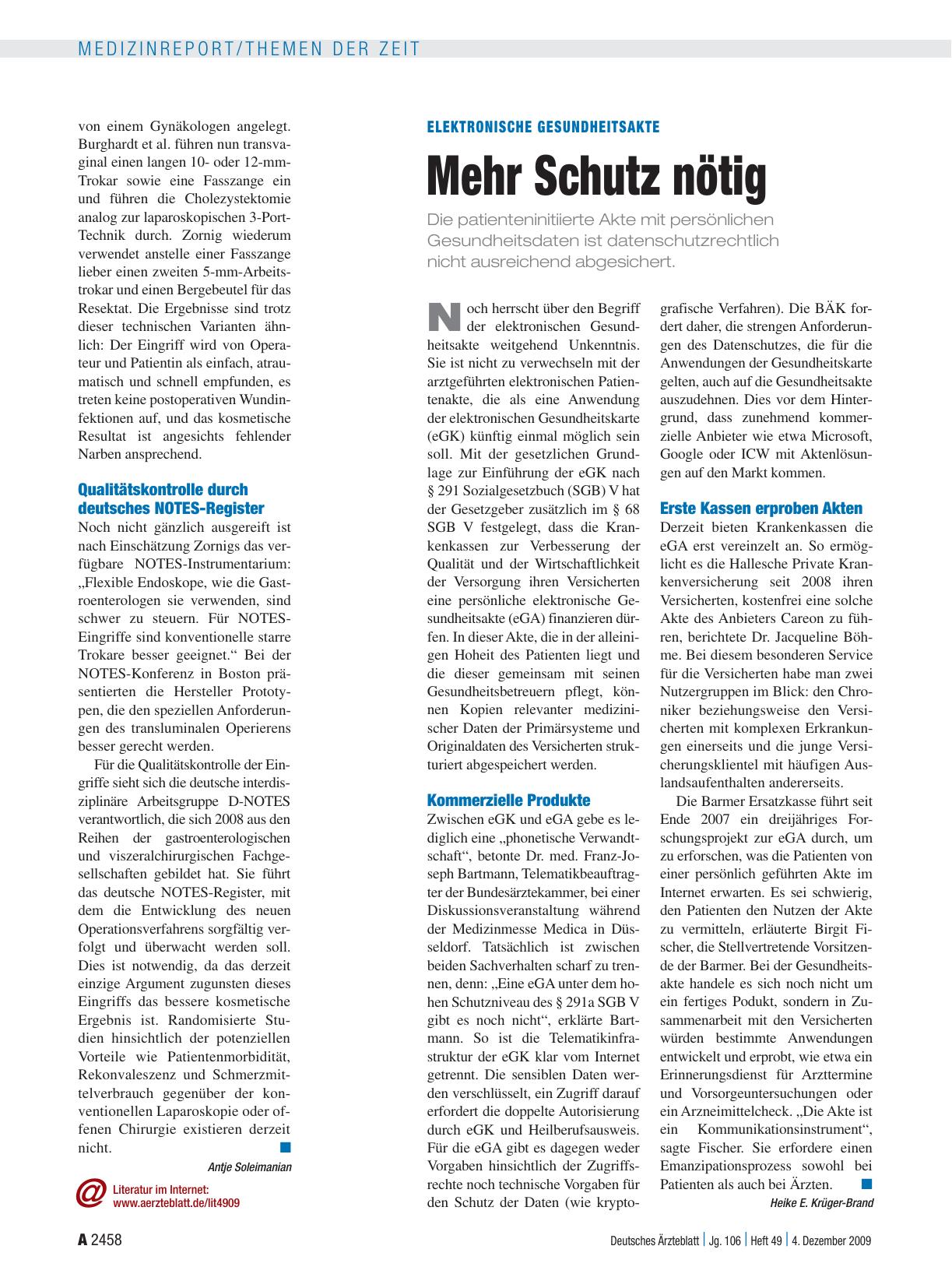 Vorschauseite 1: Elektronische Gesundheitsakte: Mehr Schutz nötig