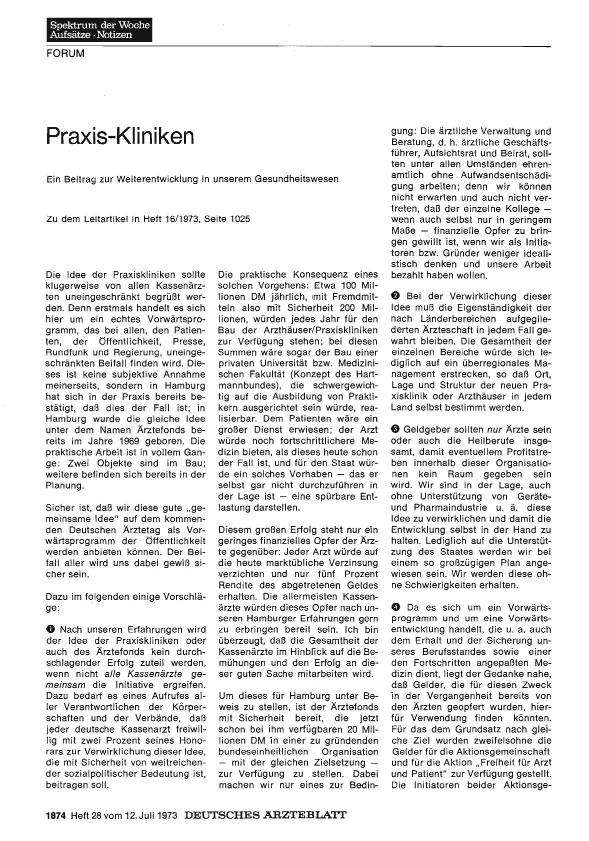 Vorschauseite 1: Praxis-Kliniken