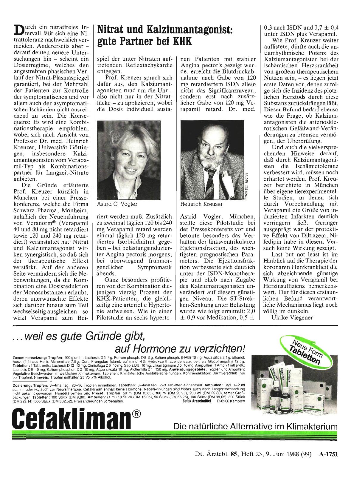 Vorschauseite 1: Nitrat und Kalziumantagonist: gute Partner bei KHK