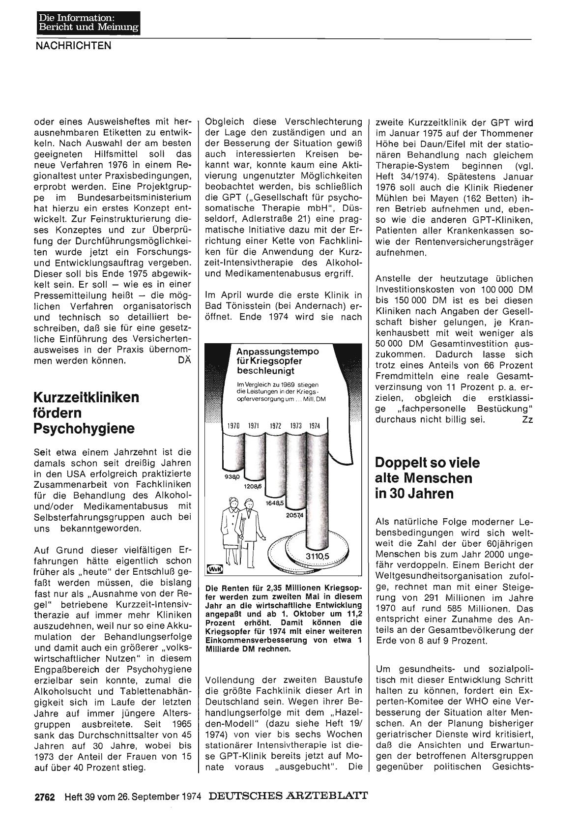 Vorschauseite 1: Kurzzeitkliniken fördern Psychohygiene