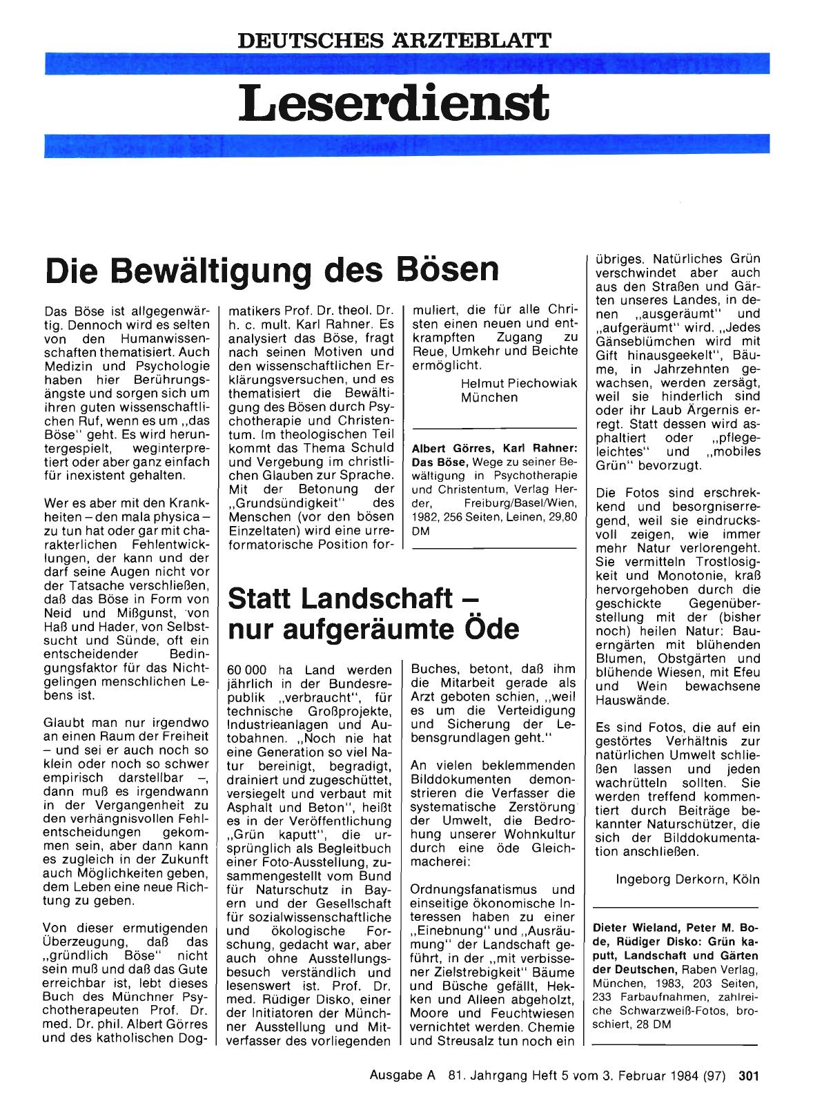 Vorschauseite 1: Statt Landschaft — nur aufgeräumte Öde