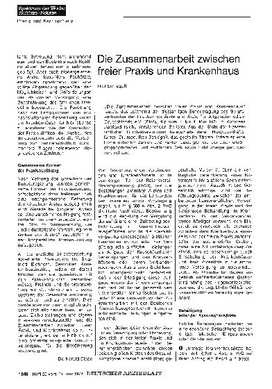 Vorschauseite 1: Die Zusammenarbeit zwischen freier Praxis und Krankenhaus