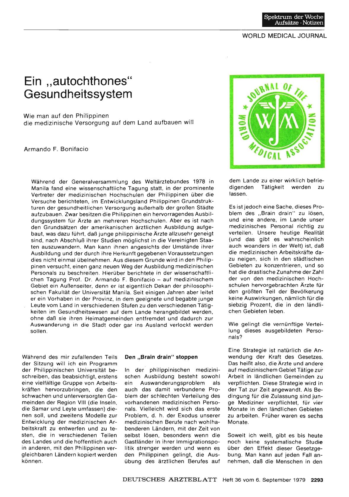 Vorschauseite 1: Ein „autochthones“ Gesundheitssystem: Wie man auf den Philippinen die medizinische Versorgung auf dem Land aufbauen will