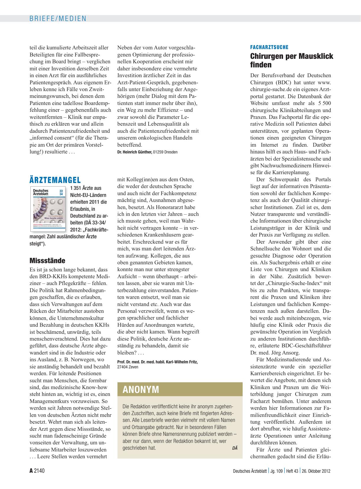 Vorschauseite 1: Facharztsuche: Chirurgen per Mausklick finden