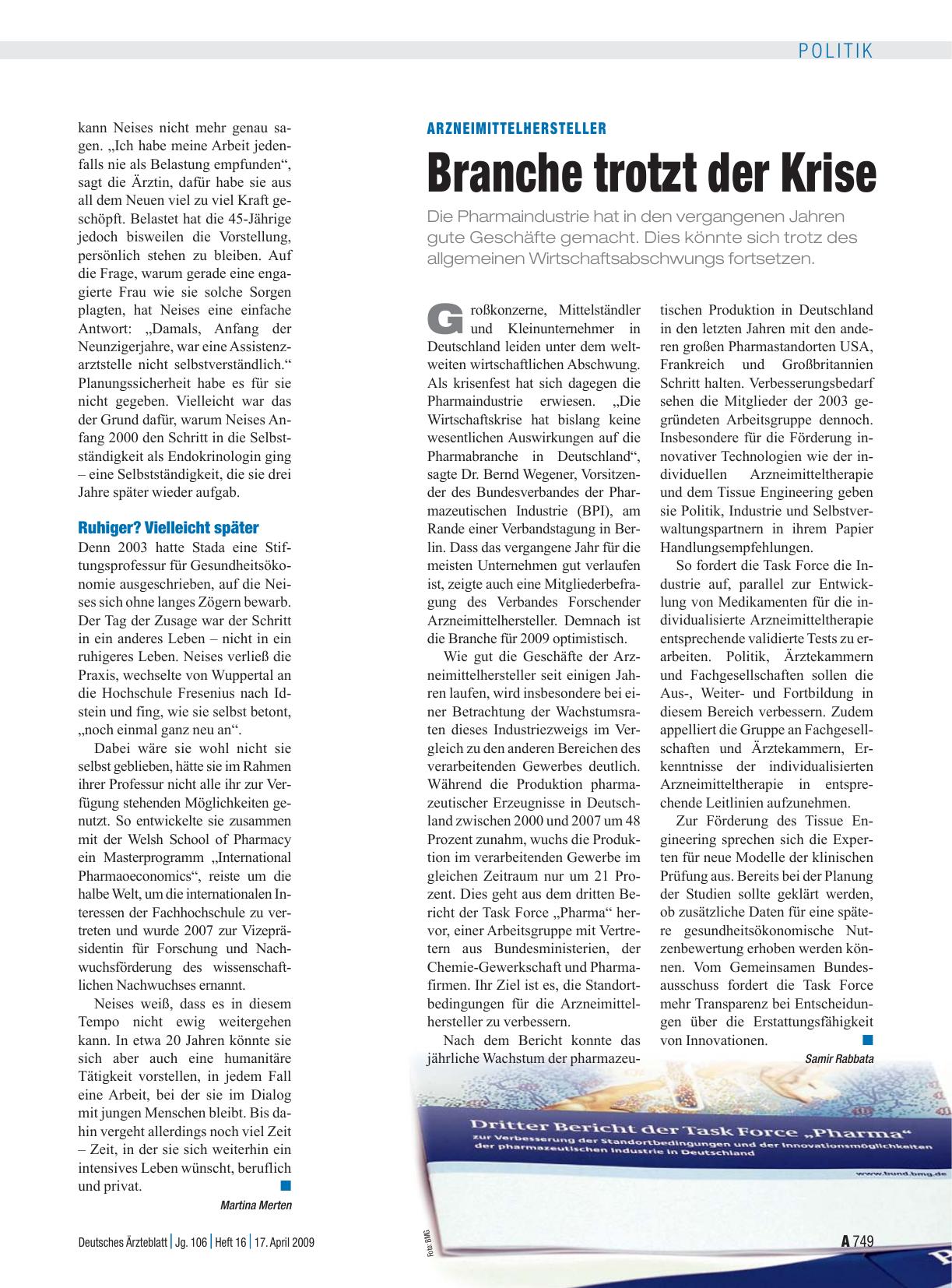Vorschauseite 1: Arzneimittelhersteller: Branche trotzt der Krise