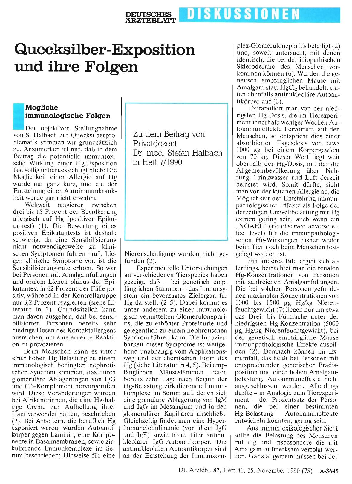 Vorschauseite 1: Quecksilber-Exposition und ihre Folgen: Mögliche immunologische Folgen