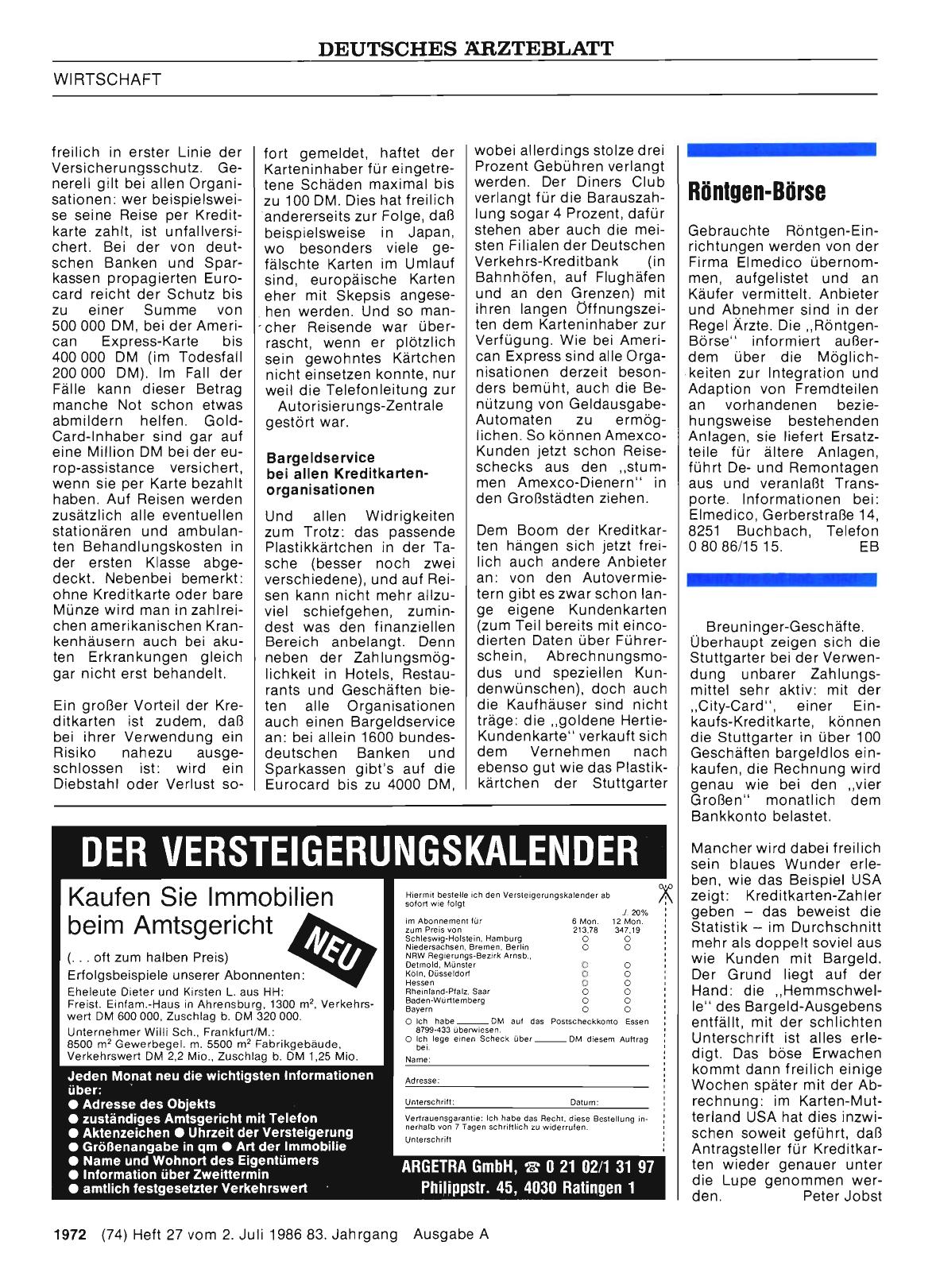 Vorschauseite 1: Röntgen-Börse