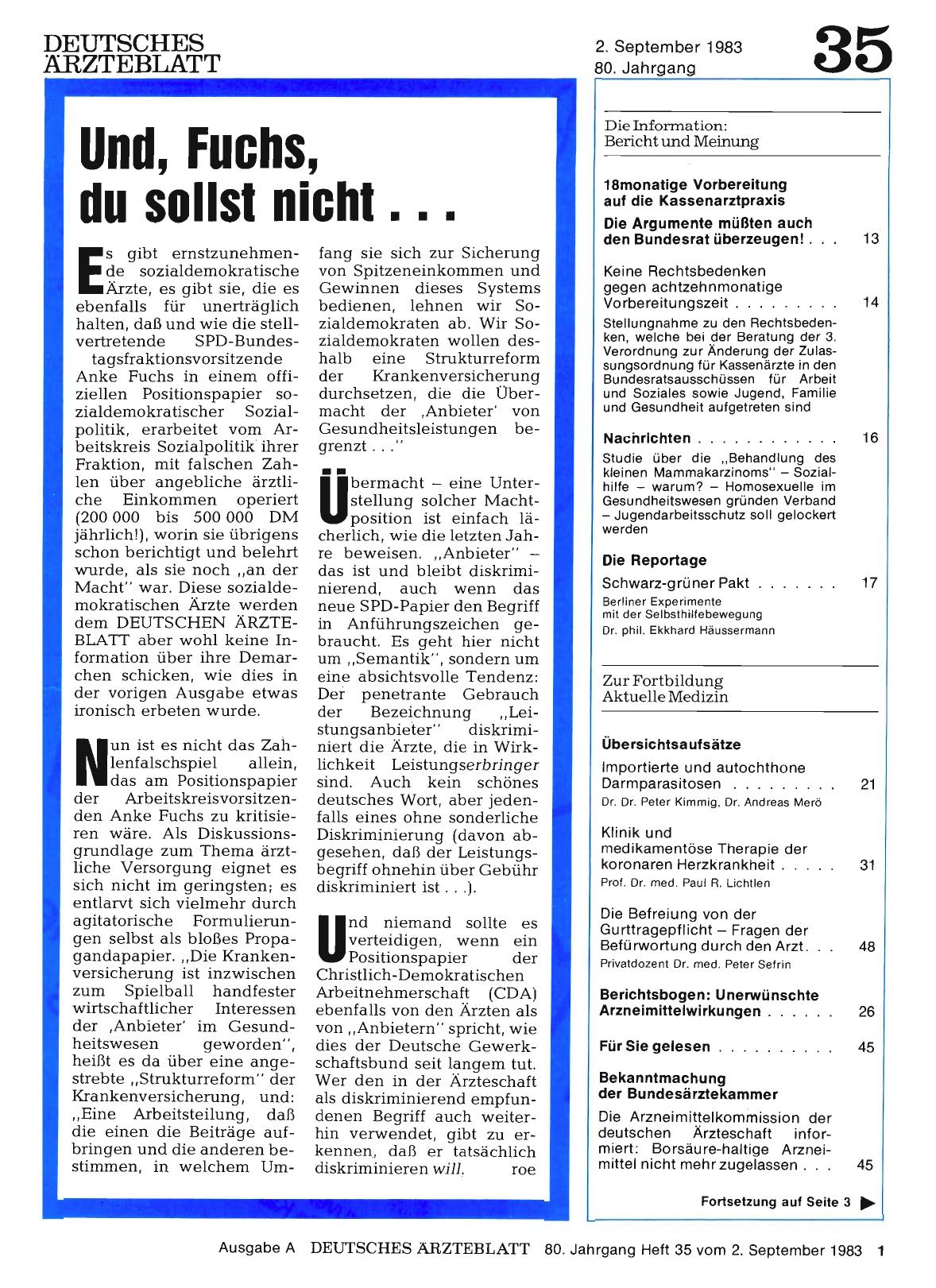 Vorschauseite 1: Und, Fuchs, du sollst nicht. ..