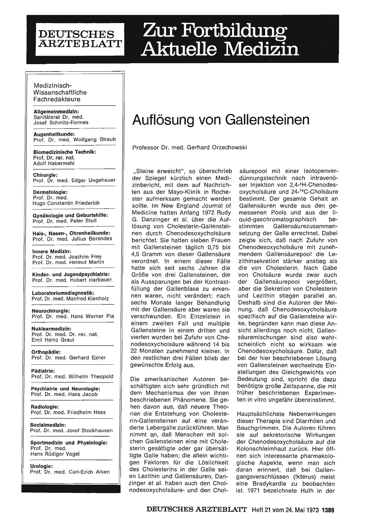 Vorschauseite 1: Auflösung von Gallensteinen