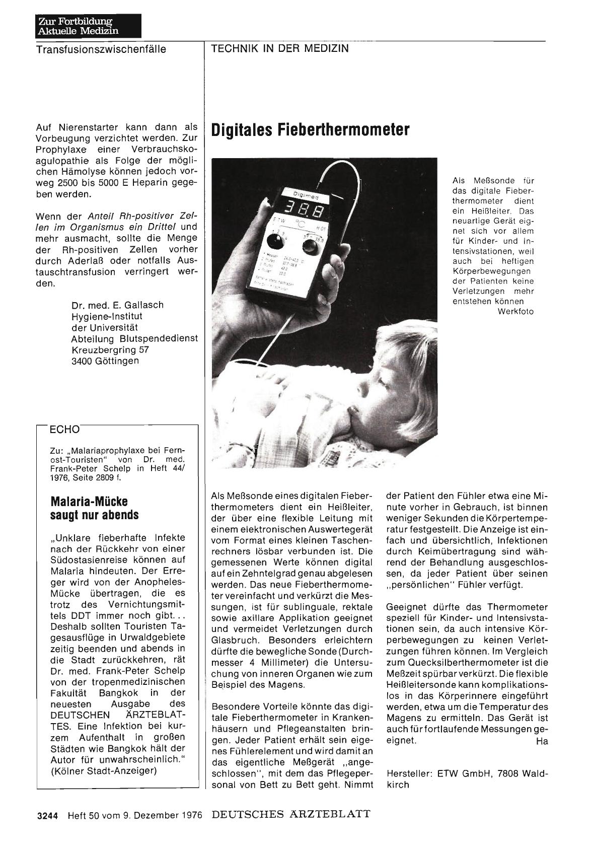 Vorschauseite 1: Digitales Fieberthermometer