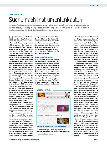 Vorschauseite 1: Epidemische Lage: Suche nach Instrumentenkasten