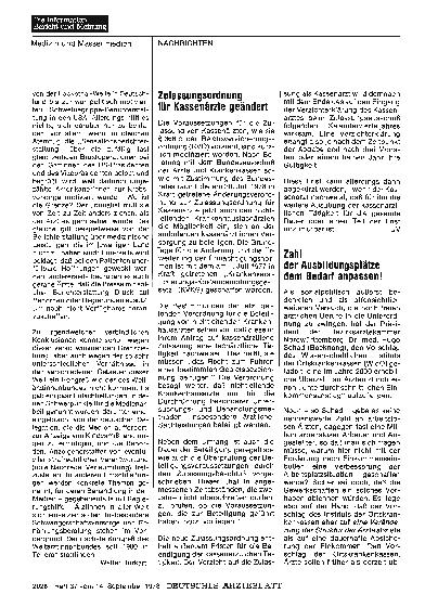 Vorschauseite 1: Zahl der Ausbildungsplätze dem Bedarf anpassen!