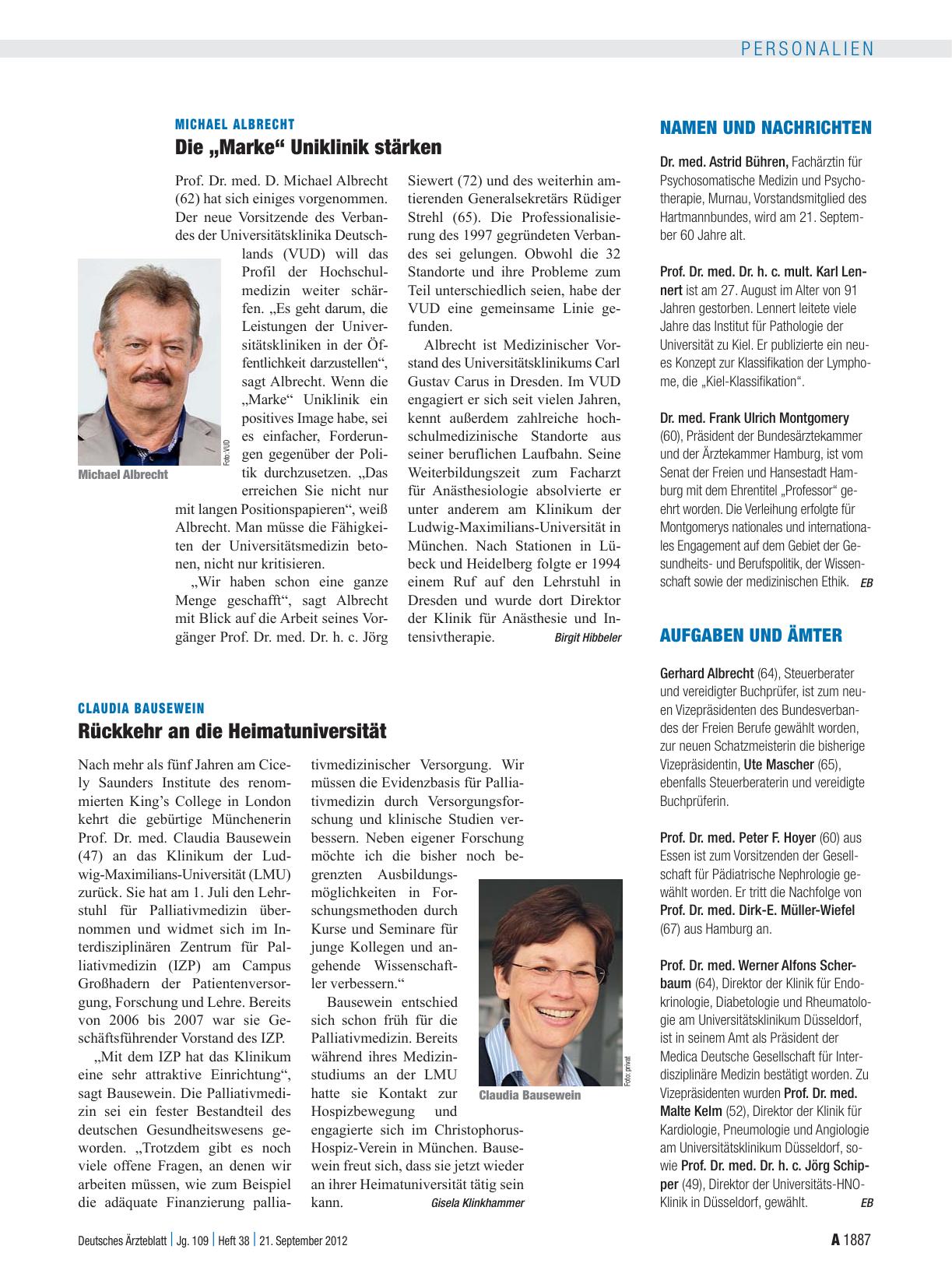 Vorschauseite 1: Namen und Nachrichten