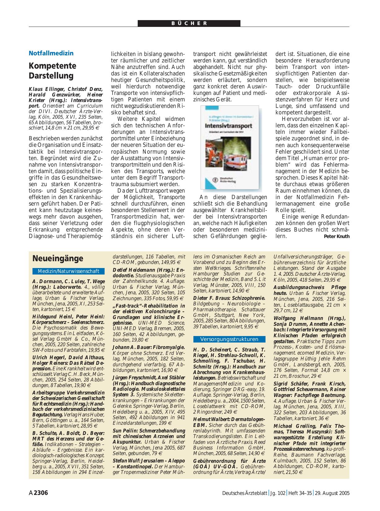 Vorschauseite 1: Intensivtransport. Orientiert am Curriculum der DIVI