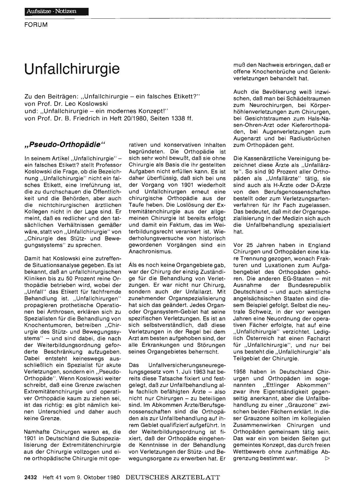 Vorschauseite 1: Unfallchirurgie: „Pseudo-Orthopädie“