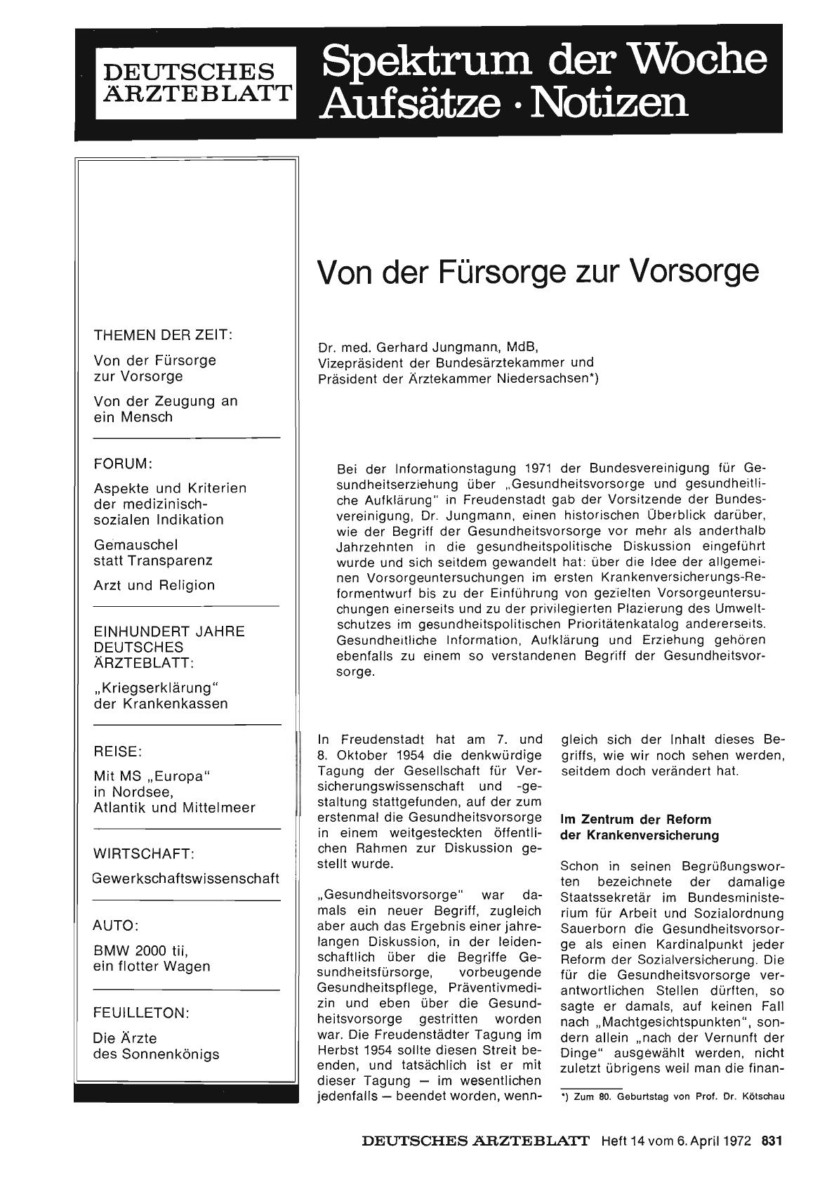 Vorschauseite 1: Von der Fürsorge zur Vorsorge