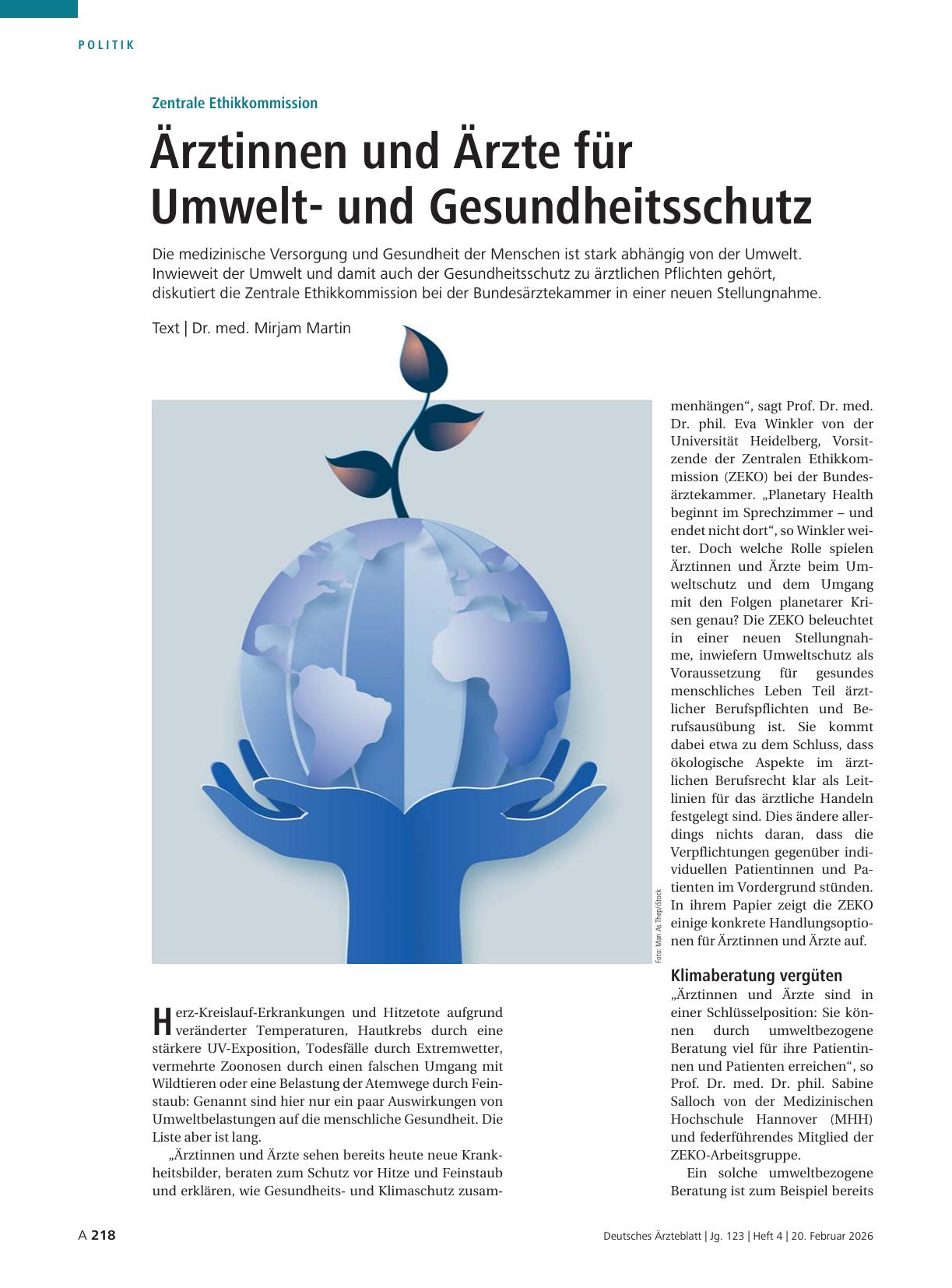 Vorschauseite 1: Zentrale Ethikkommission: Ärztinnen und Ärzte für Umweltund Gesundheitsschutz